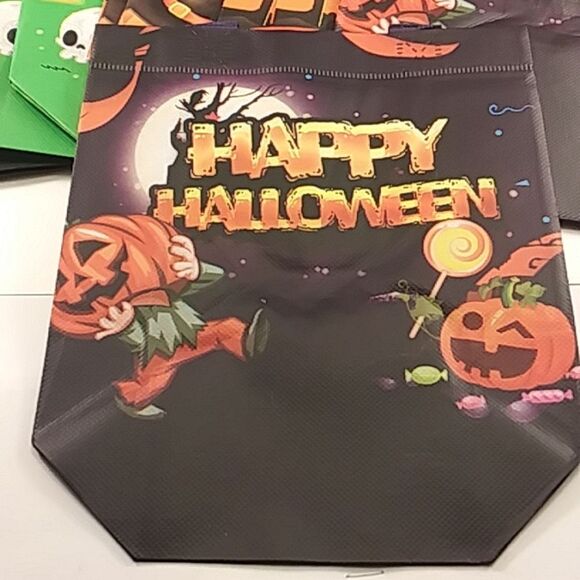 Halloween Trick Or Treat Tote Gift Bags with Handles Multicolor 12 Bags 8"X8"X3" - Picture 4 of 9